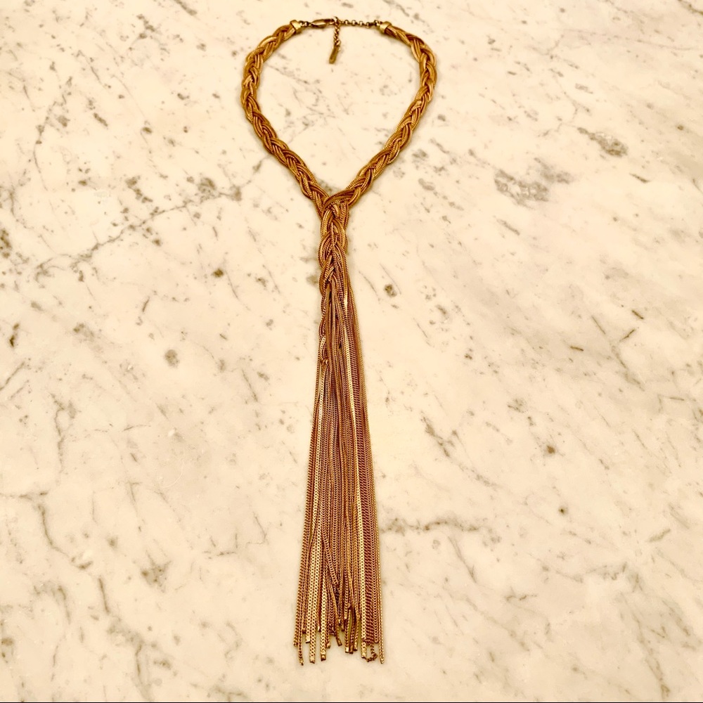 Vintage Kenneth Cole Braided Gold-tone Necklace